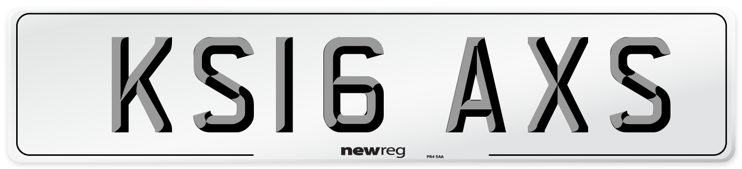 KS16 AXS Number Plate from New Reg
